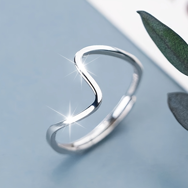 925 Silver Plated Adjustable Ring, Stylish and Exquisite